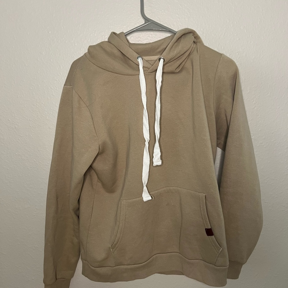 Doublju Tan Pullover Hoodie Sweatshirt